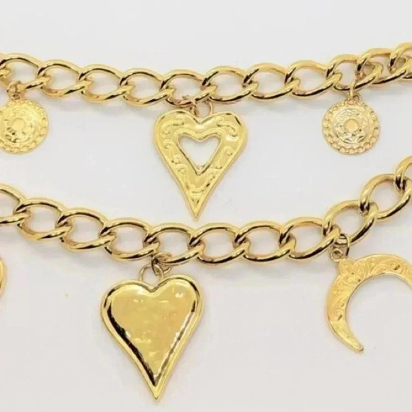 Escada Women’s Vintage Couture Gilded Gold Chain Charm Belt - Picture 15 of 16